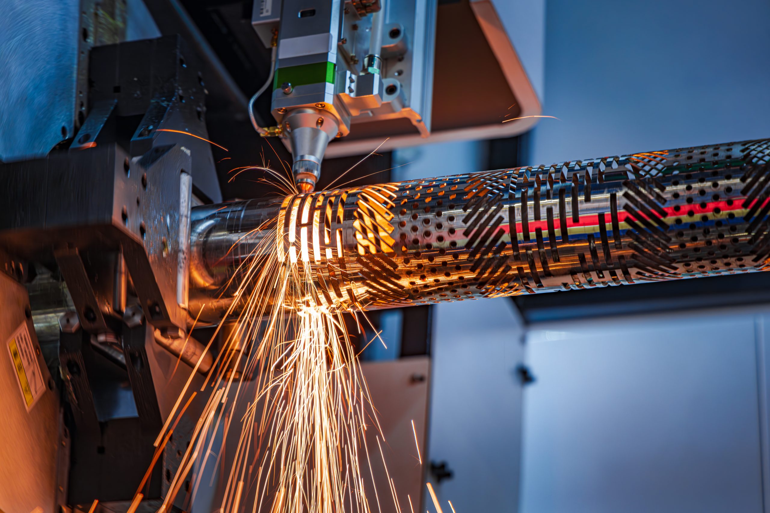 CNC Laser and gas cutting of metal, modern industrial technology